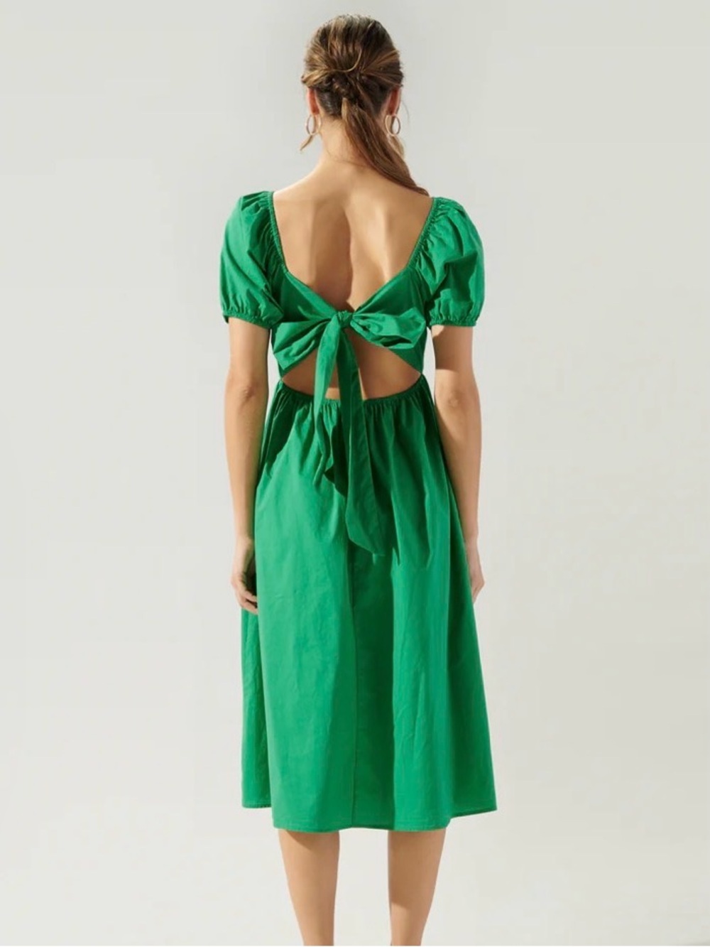 Sugarlips Sadie O Ring Tie Back Midi Dress Medium - Picture 2 of 4